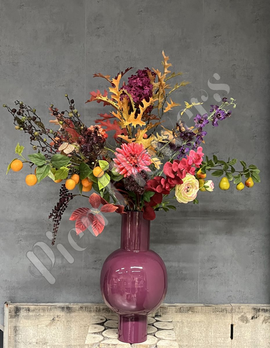 Kunstbloemen zijde bloemen silkka silkka bloemwerk arrangement paarse